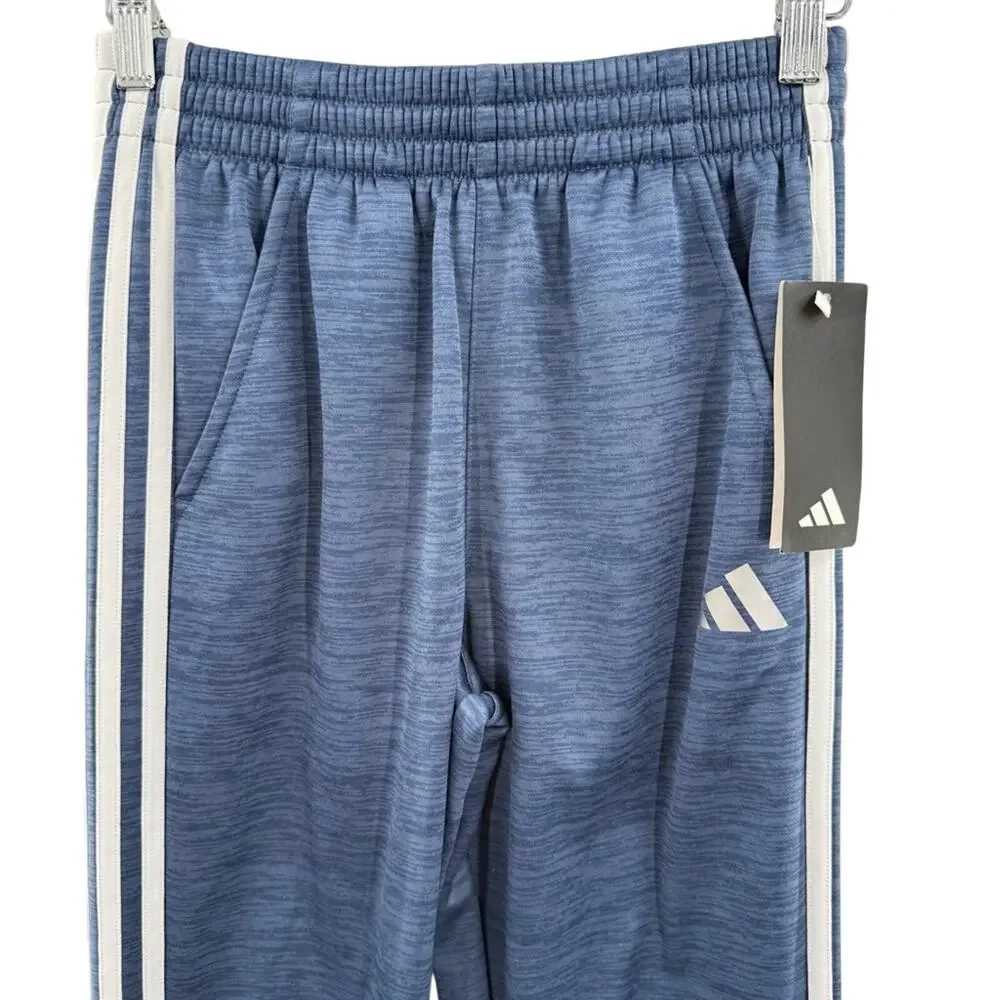 NWT Adidas Boys Pull On Style Straight Leg Track Pants Blue Size Medium 10-12